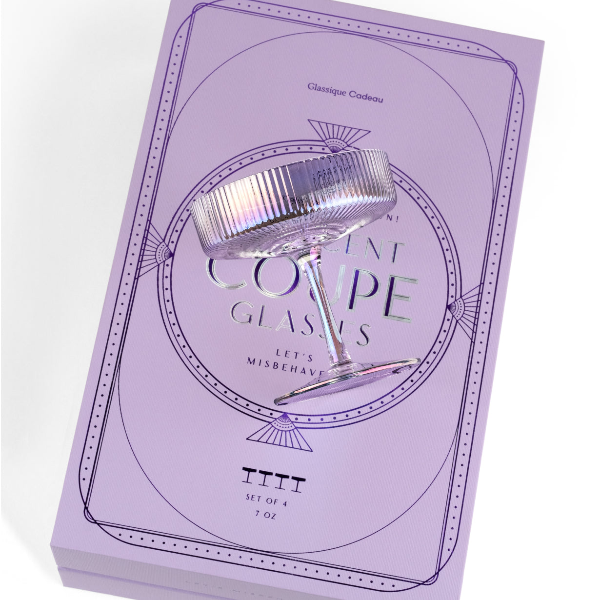 Art Deco Iridescent Coupe Glasses