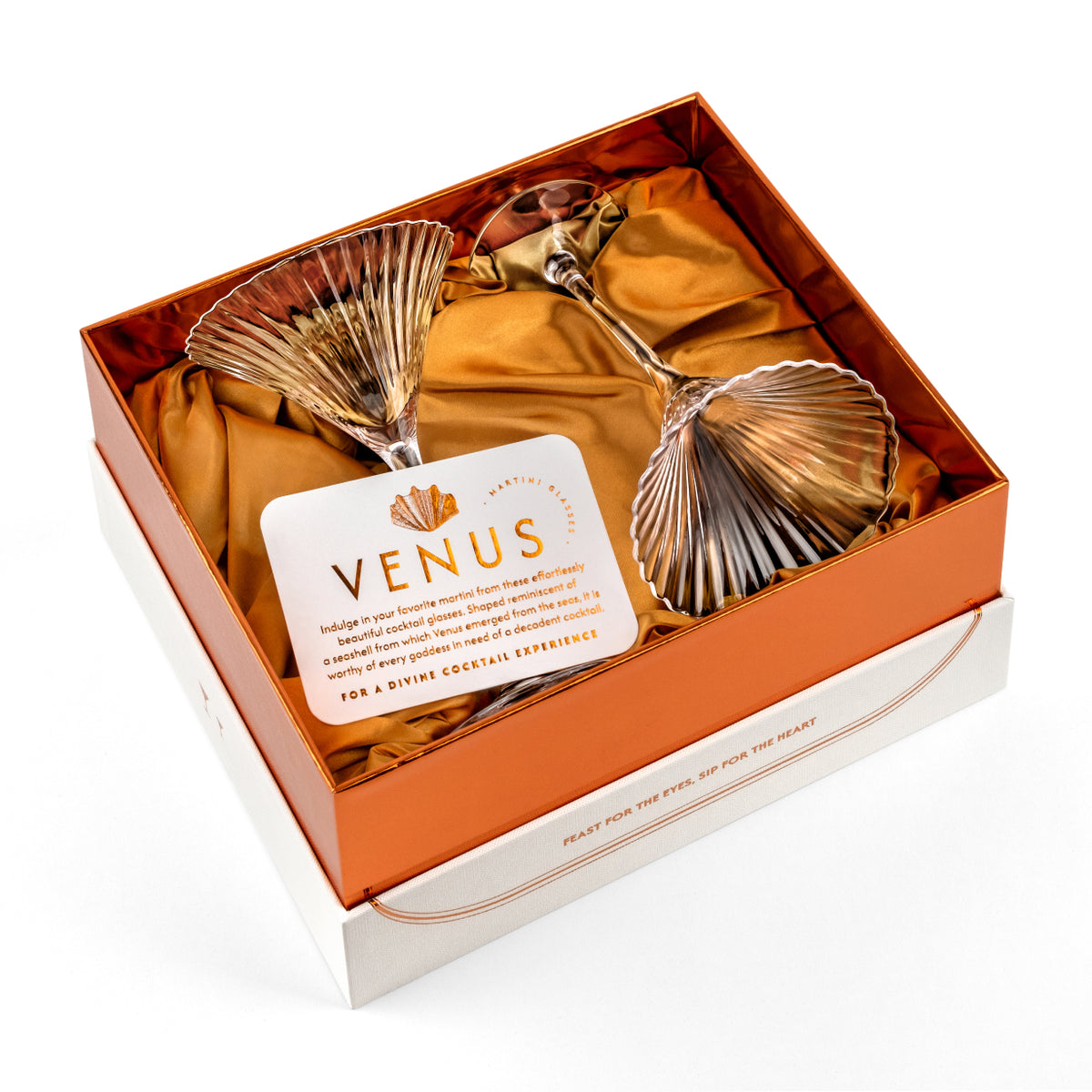 Venus Seashell Martini Cocktail Glasses