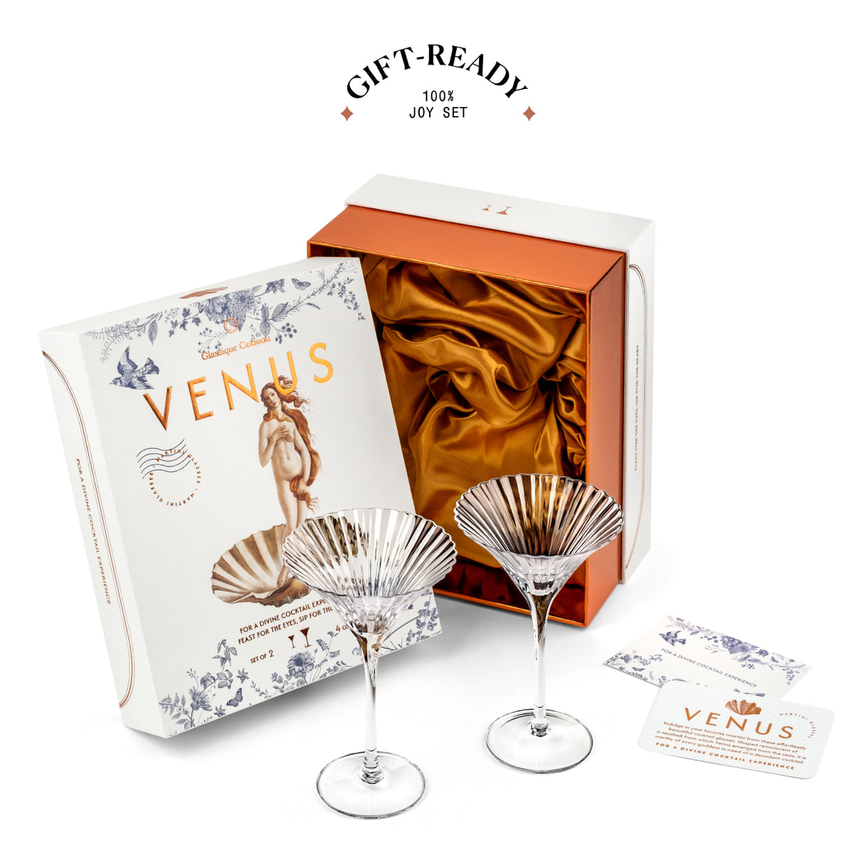 Venus Seashell Martini Cocktail Glasses