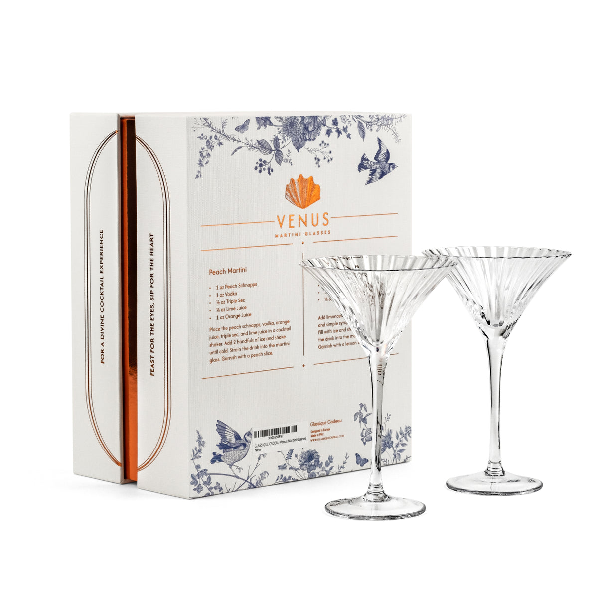 Venus Seashell Martini Cocktail Glasses
