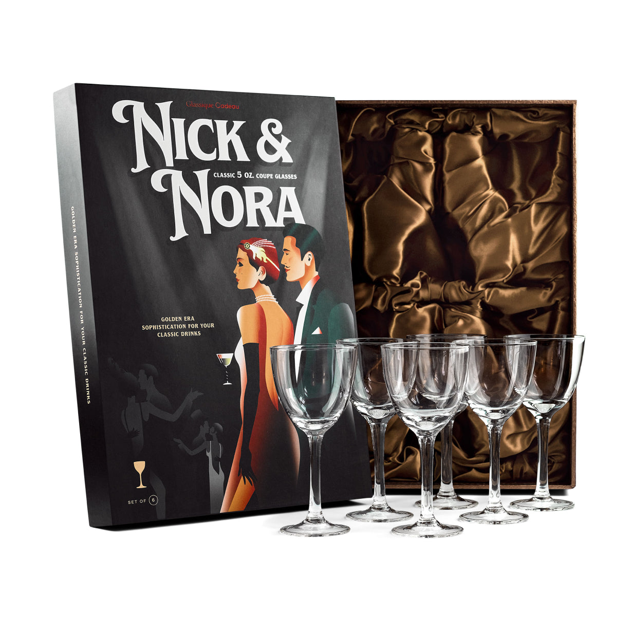 Retro Nick and Nora Coupe Glasses