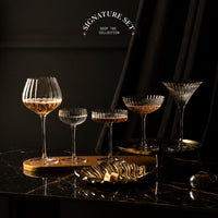Venus seashell glassware collection – goblet, Nick and Nora, coupetini, coupe and martini glasses