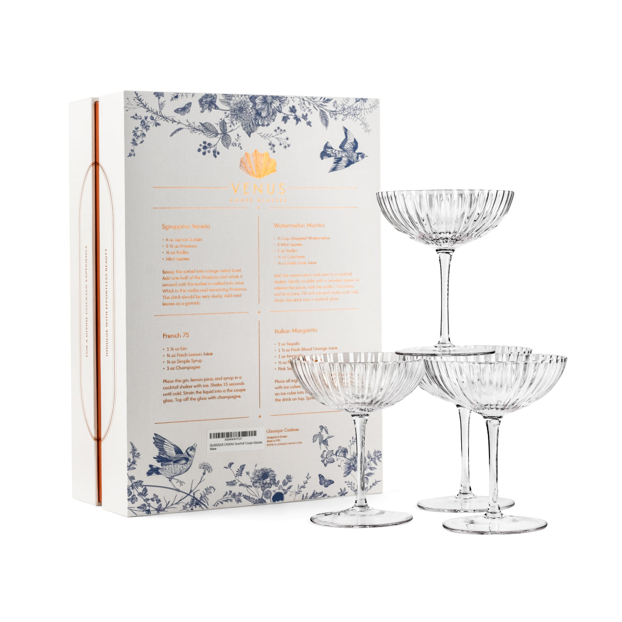 Venus Seashell Coupe Cocktail Glasses