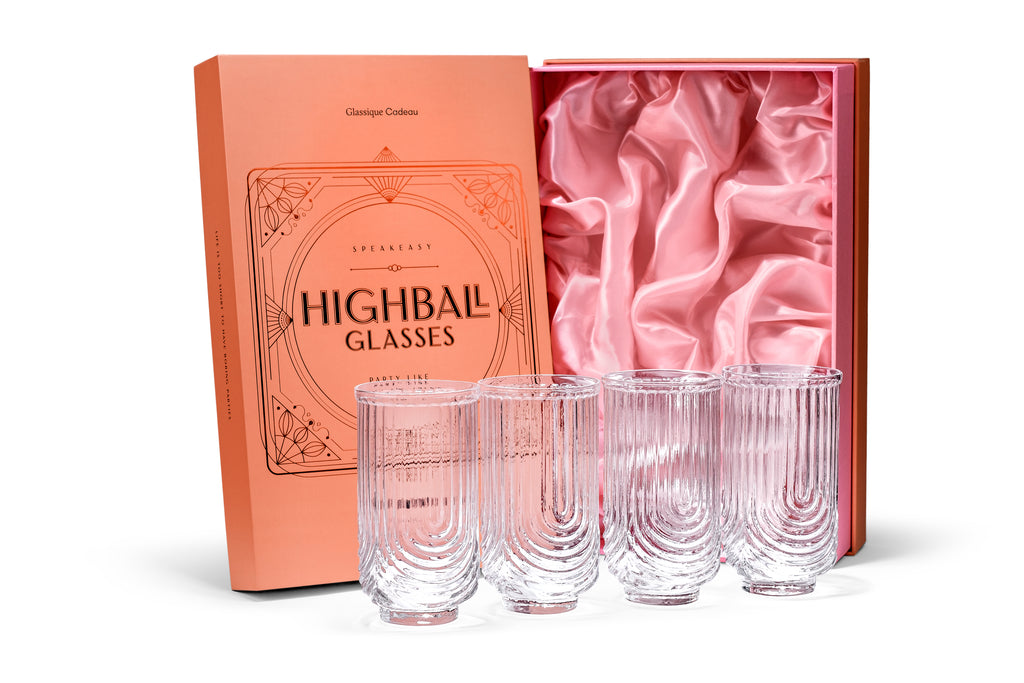 Elle Decor Vintage Highball Glasses, Set Of 4, Colored Glassware