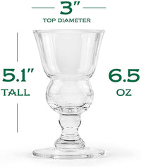 Belle Epoque French Pontarlier Absinthe Bubble Glasses Gift Set of 4 – detail of hand-polished crystal rim