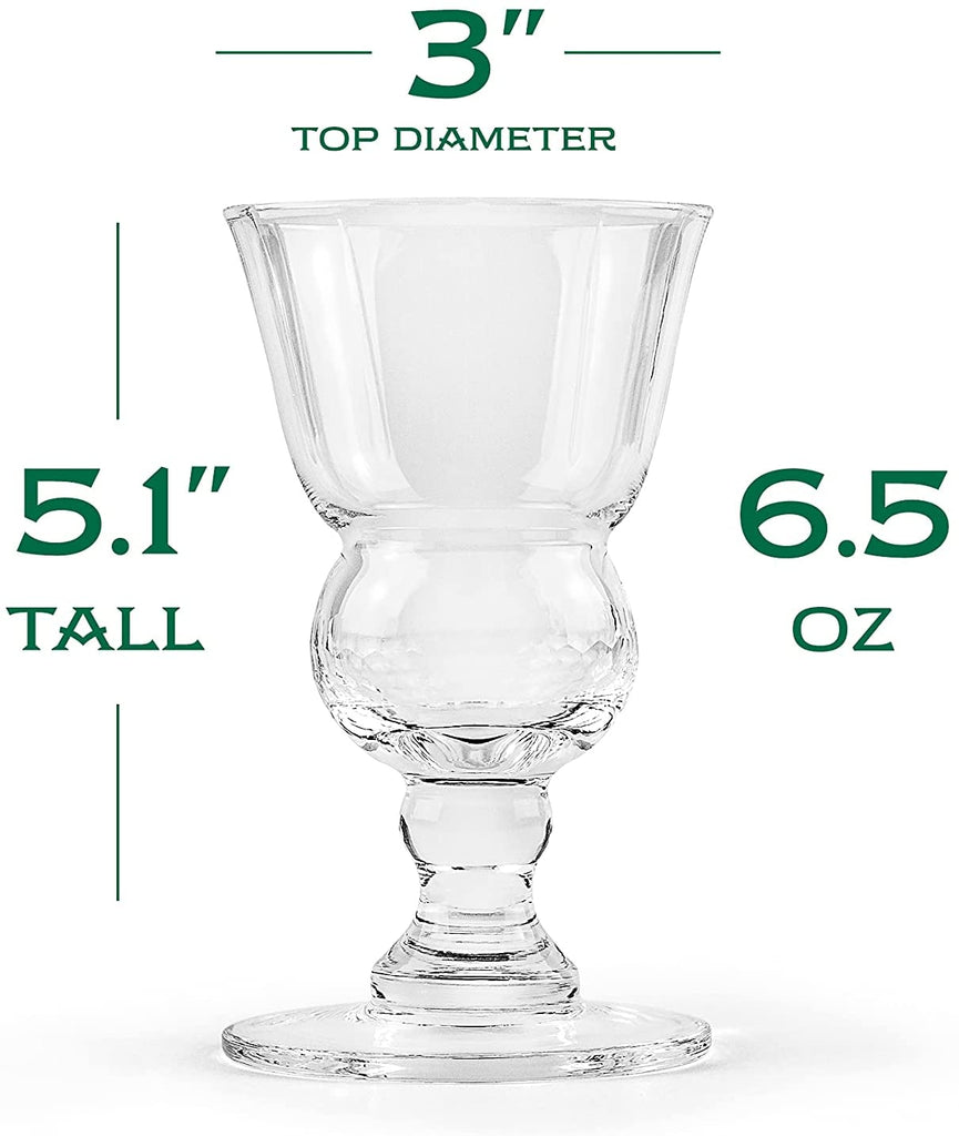 Absinthe Pontarlier Bubble Glasses | Set of 4 | 6.5 oz