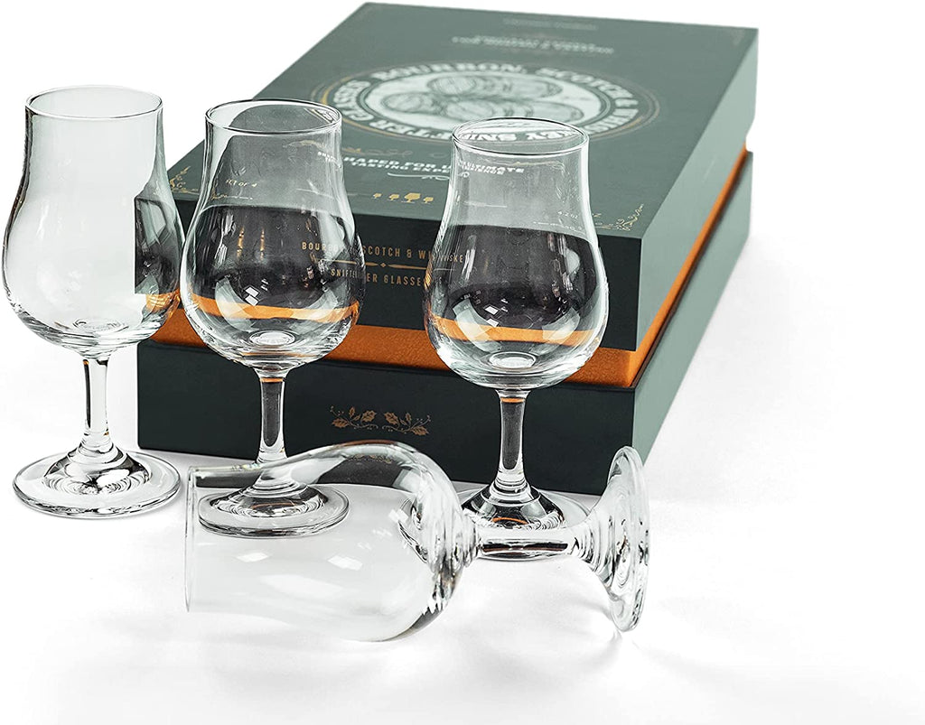 Engraved Whiskey Tasting Set with Nosing Glasses for Whiskey Bourbon Scotch Lovers - Home Wet Bar