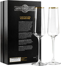 Gold Rimmed Square Champagne Glasses Gift Set of 2 – occasion styling for celebrations