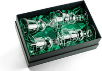 Belle Epoque French Pontarlier Absinthe Bubble Glasses Gift Set of 4 – signature gift box closeup with cocktail recipes