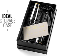 Gold Rimmed Square Champagne Glasses Gift Set of 2 – packaging unboxing detail