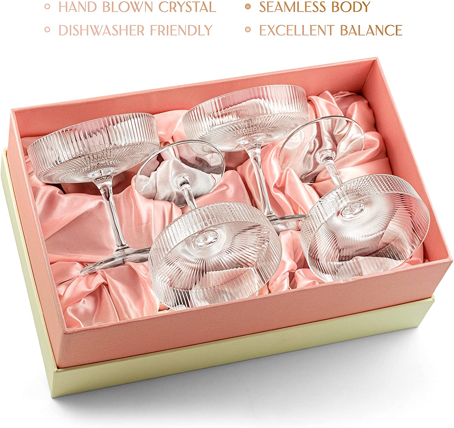 Art Deco Champagne and Cocktail Coupe Glasses