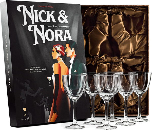 Retro Nick and Nora Coupe Glasses