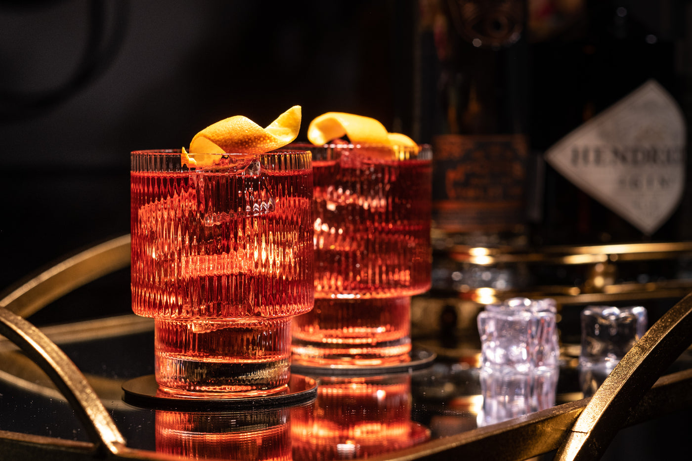 Vintage Art Deco Lowball Cocktail Glasses Gift Set of 4 – detail of hand-polished crystal rim