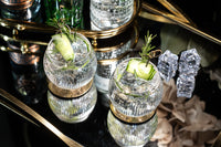 Vintage Art Deco Gin and Tonic Balloon Crystal Glasses Gift Set of 4 – cocktail pour styling