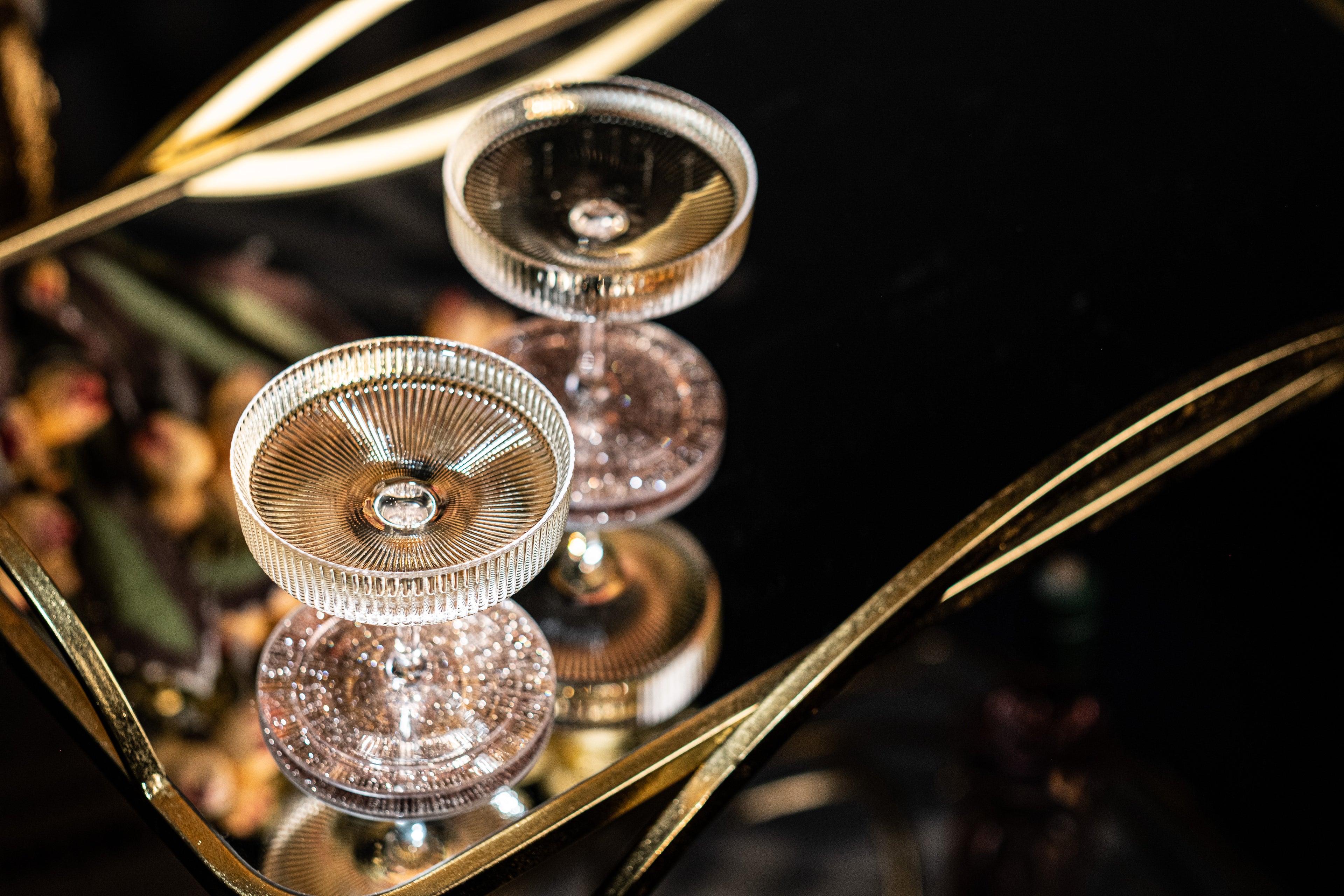 Art Deco Champagne and Cocktail Coupe Glasses