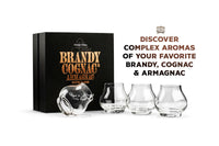 Stemless Brandy Cognac and Armagnac Crystal Tasting Glasses Gift Set – lifestyle hosting shot