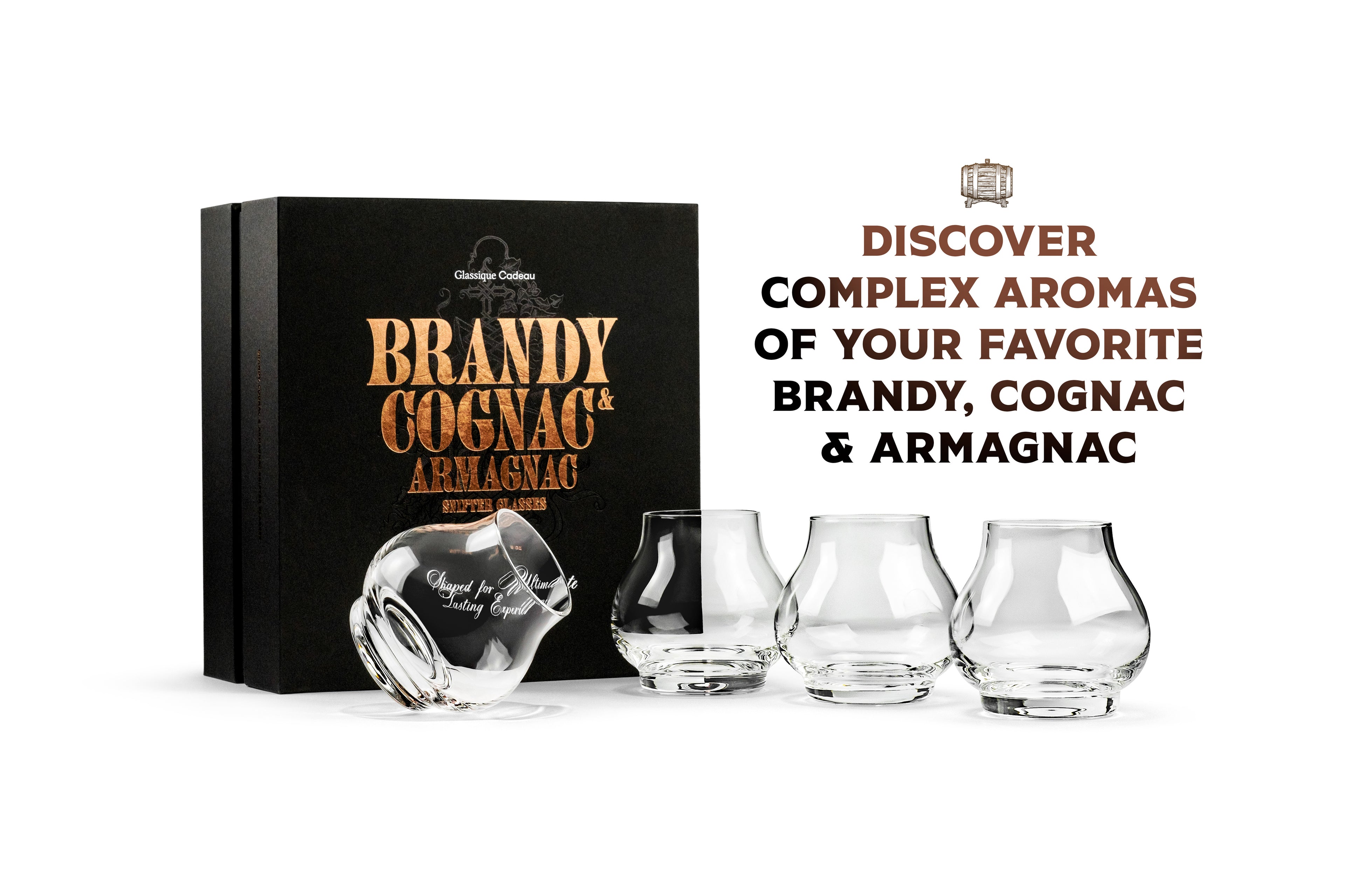 Stemless Brandy Cognac and Armagnac Crystal Tasting Glasses Gift Set – lifestyle hosting shot
