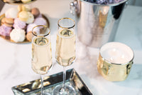 Gold Rimmed Square Champagne Glasses Gift Set of 2 – styled gift moment