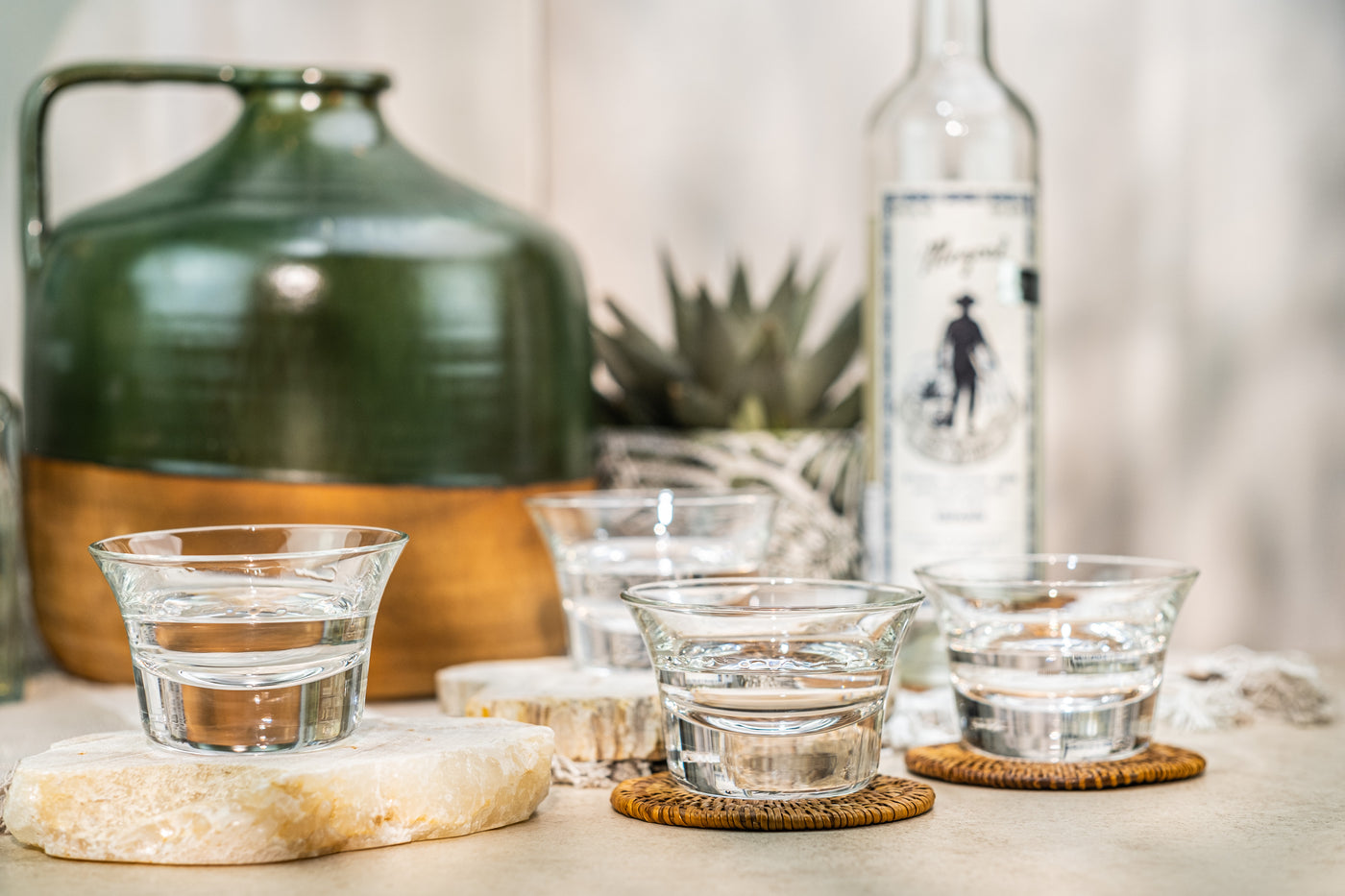 Mezcal Crystal Copita Sipping Glasses Gift Set of 4 – packaging unboxing detail