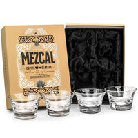 Mezcal Crystal Copita Sipping Glasses Gift Set of 4 – ready-to-gift signature box