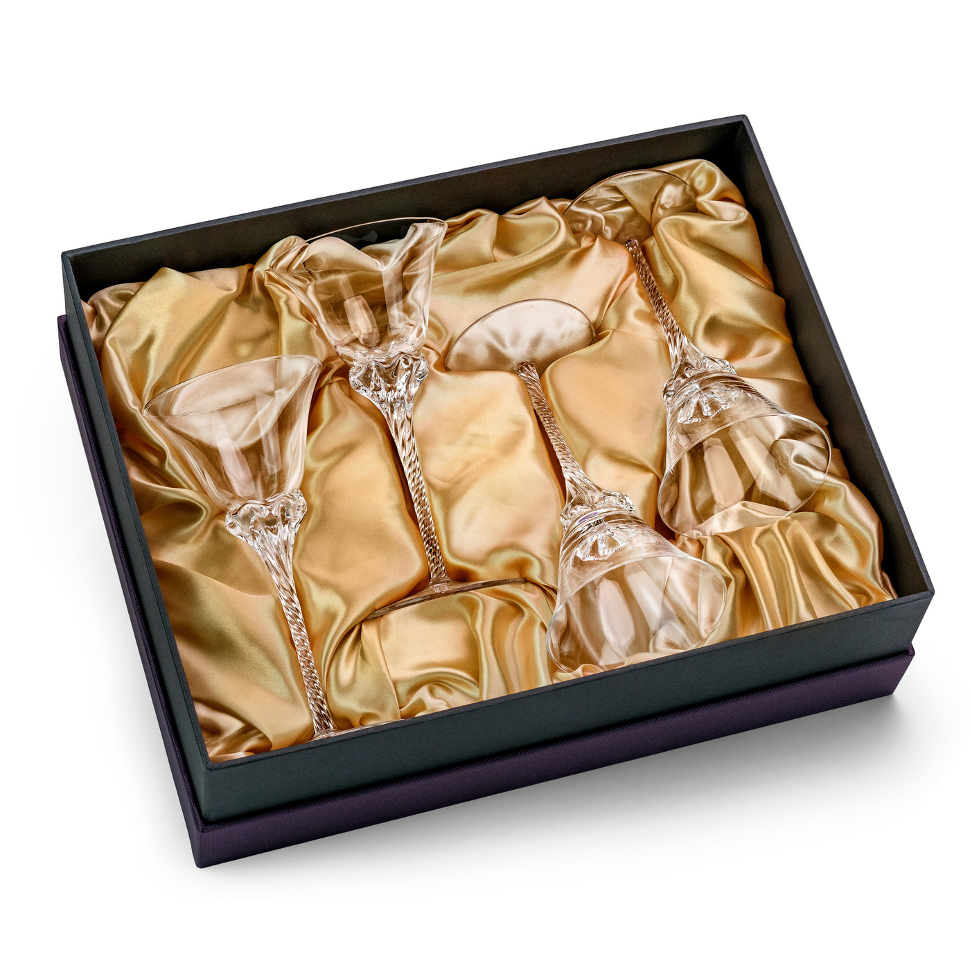 Sherry Port and Dessert Wine Crystal Schooner Sipper Glasses Gift Set of 4 – styled flat lay for celebrations