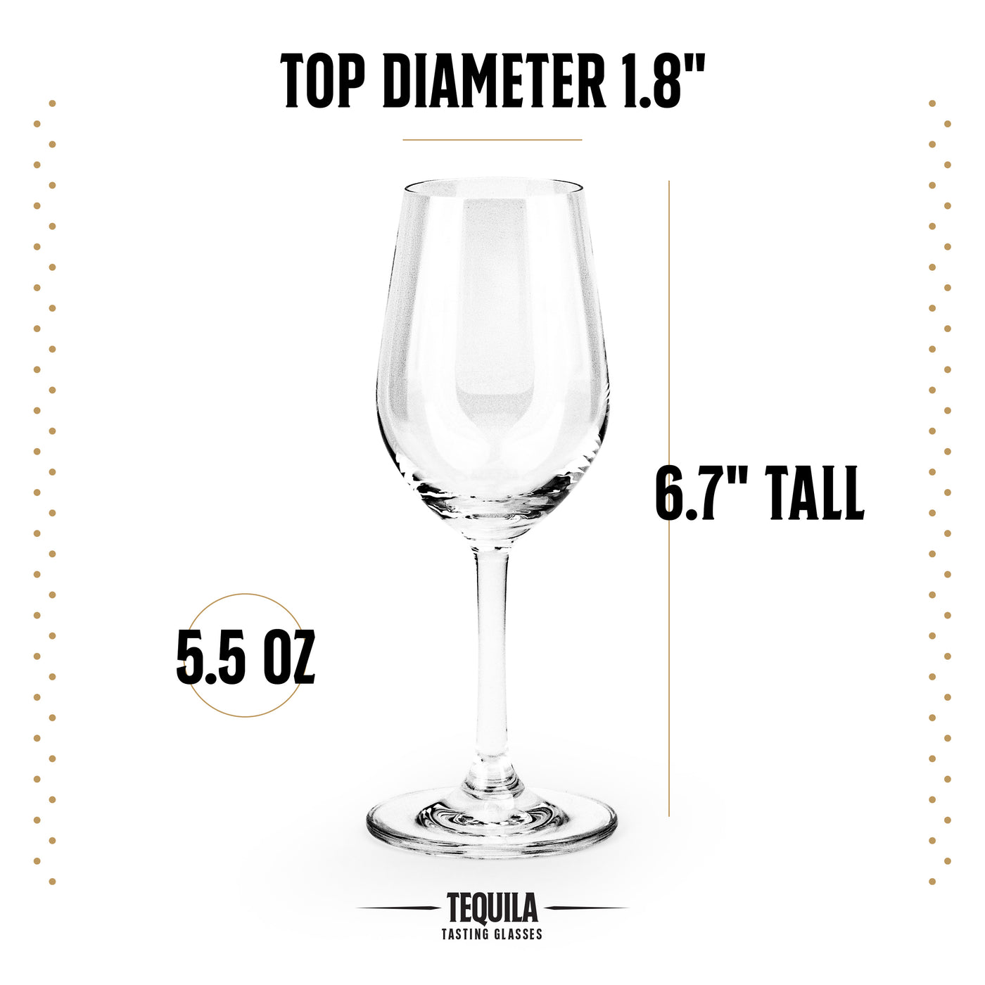Tequila Crystal Tasting and Sipping Glasses Gift Set of 4 – detail of hand-polished crystal rim