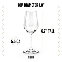 Tequila Crystal Tasting and Sipping Glasses Gift Set of 4 – detail of hand-polished crystal rim