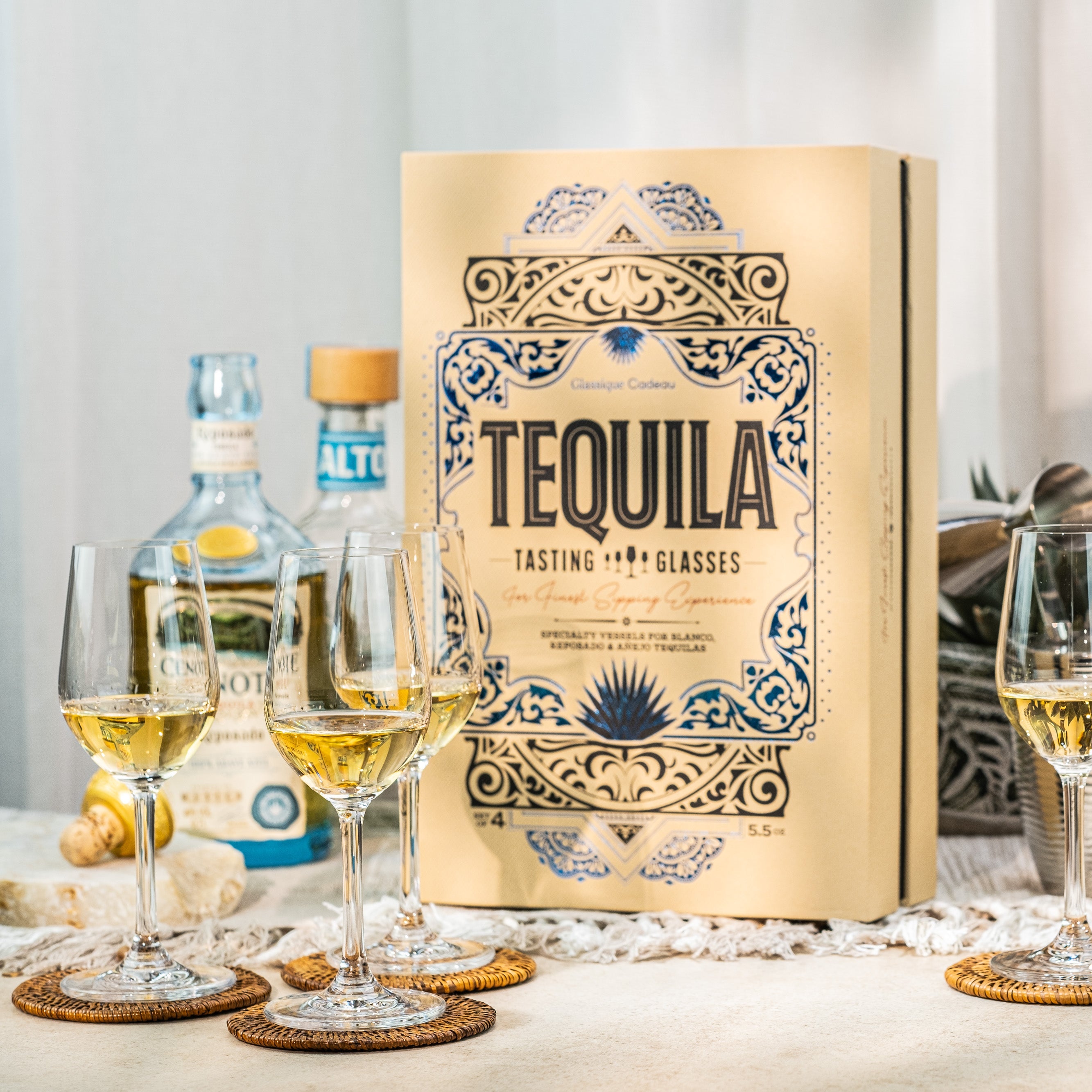 Tequila Tasting Glasses – Agave Sipping Set of 4 | Glassique Cadeau
